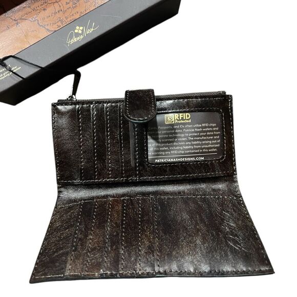 Patricia Nash Nazari Turquoise Tooled Leather Bifold Wallet NEW With Gift Box - Picture 5 of 8